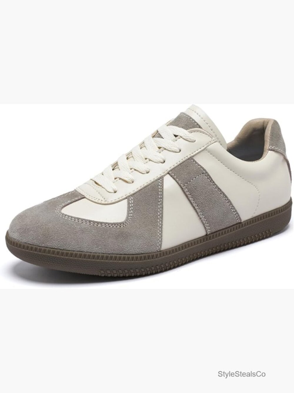 Retro Lace Up Leather Sneakers Lightweight Walking Shoes